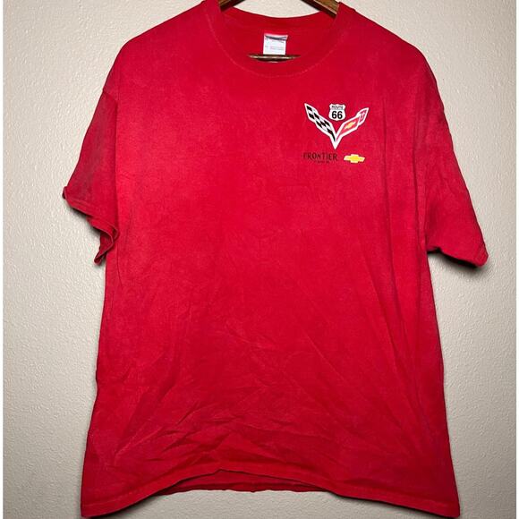 🇺🇸 Gildan Route 66 Corvette Tee – Red Size XL - Picture 1 of 5